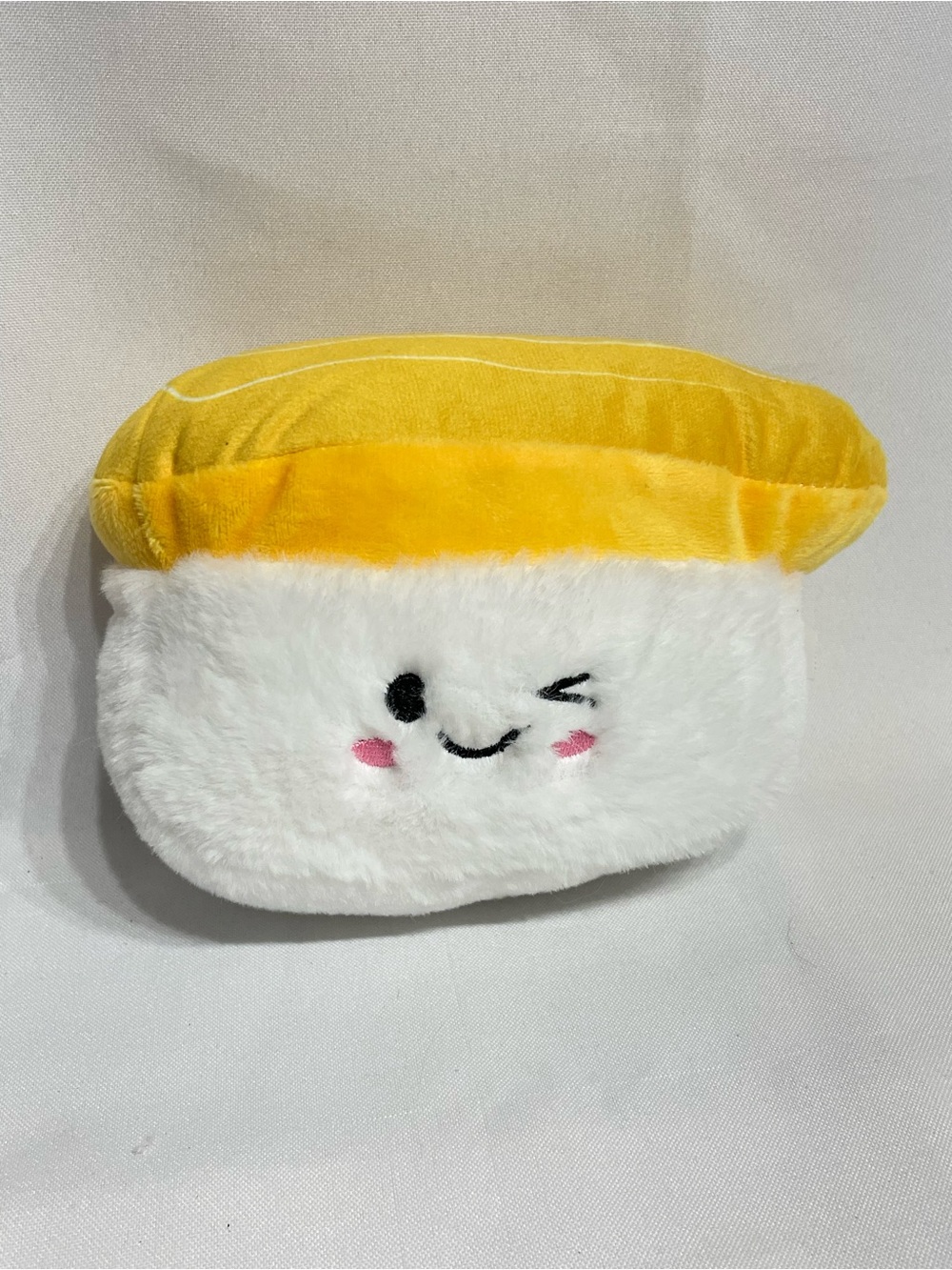 7” Toy Works cute kawaii-style tamago (egg) nigiri sushi plush Excellent Conditi